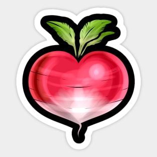 Radish In Heart Shape - Vegetarian - Go Vegan Sticker